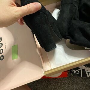 Charlotte Russe black suede knee high boots